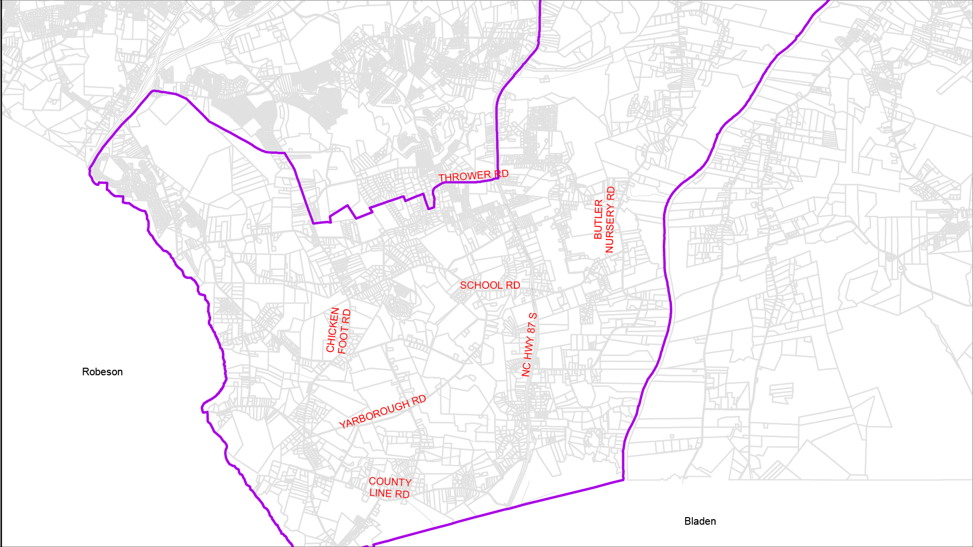 Map detail of Gray's Creek in Cumberland County.