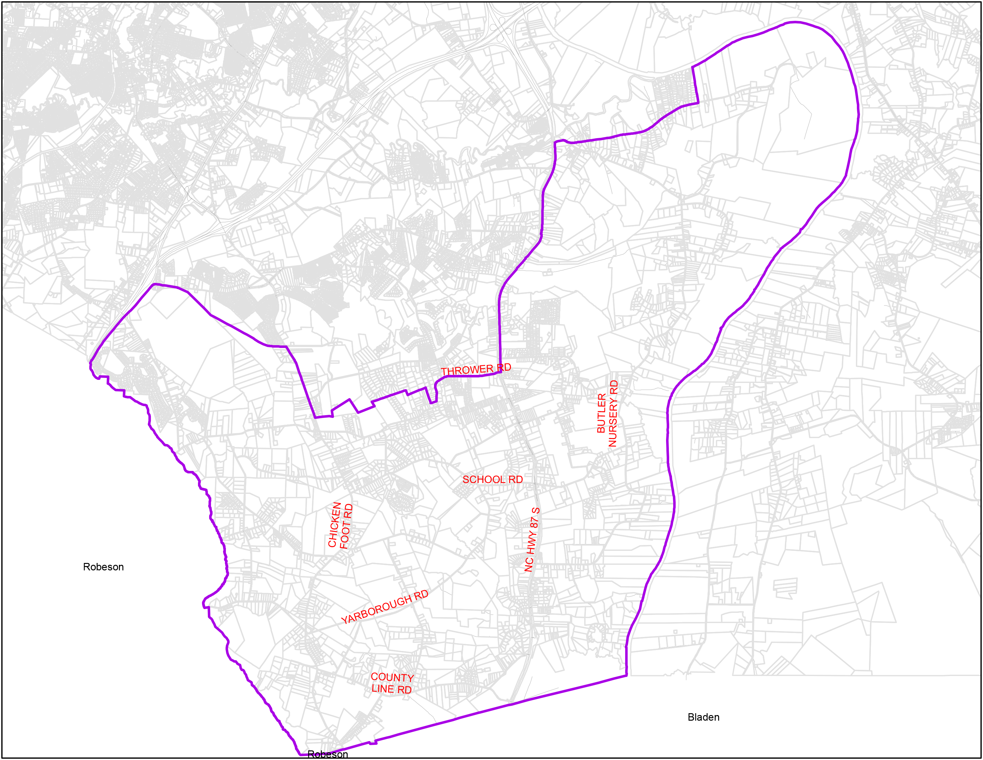 Map of Gray's Creek Water & Sewer District Boundary