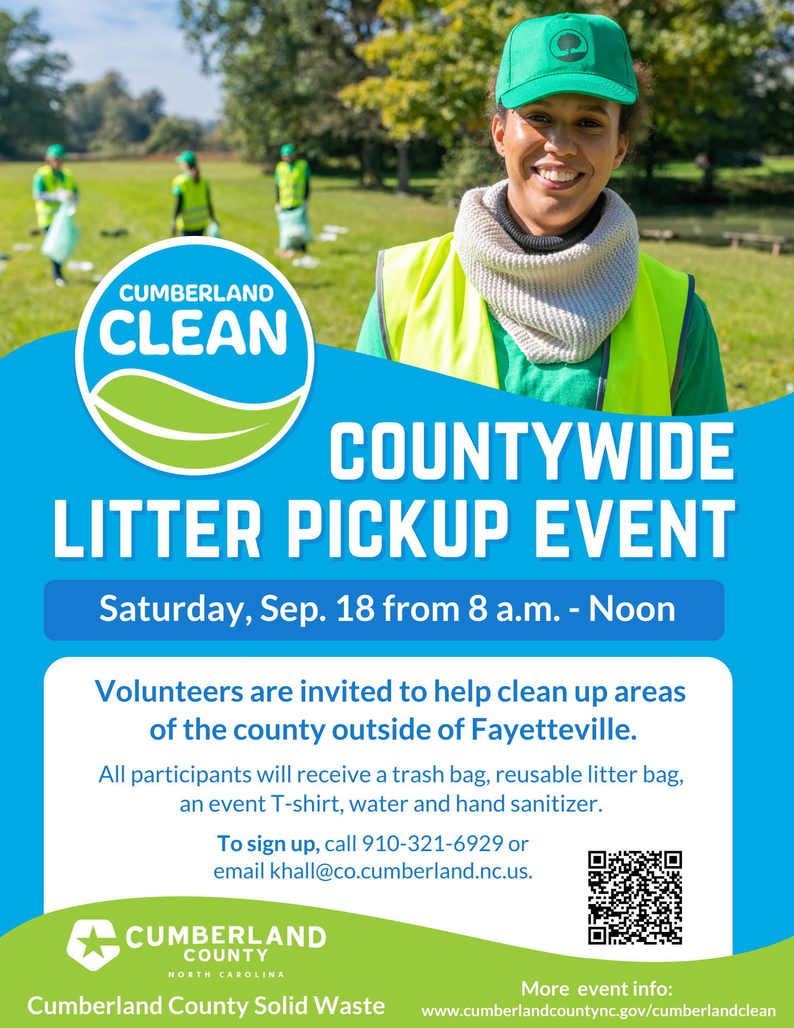 Cumberland Clean Flier - Sep 18 Cumberland Clean litter pick up event flier